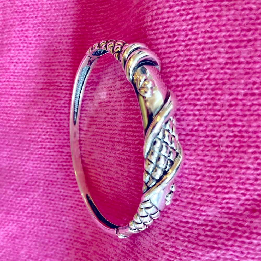 Vintage 925 Sterling Bangle Bracelet - Picture 6 of 16